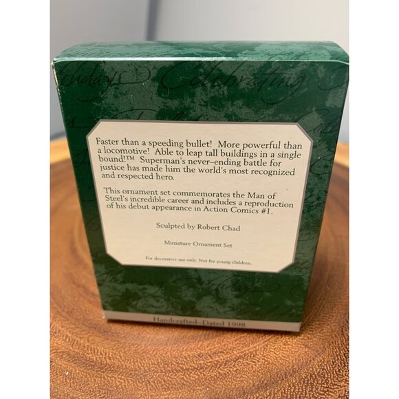 Superman Commemorative Ornament Set Of 2 Action Comics June 1938 Keepsake 1998 - Picture 8 of 8